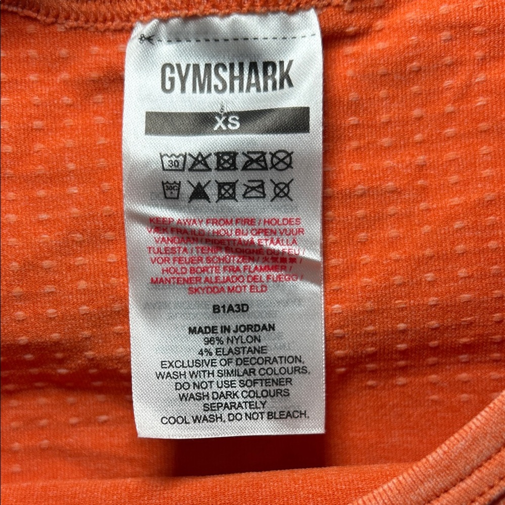Gym Shark Women's Orange Long Sleeve Workout Top - Picture 6 of 9